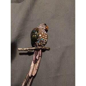 Parrot Bird Articulated Brooch Pin Large Size